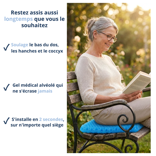 Coussin gel Posyo posé sur une chaise de bureau